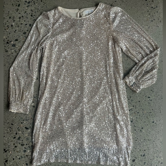 Long Sleeve Sequence Mid Length Dress, Size Large - Picture 1 of 3